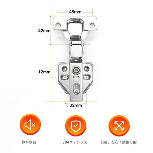 インセット（4個セット） 4個セット スライド蝶番 35ミリ 半かぶせ