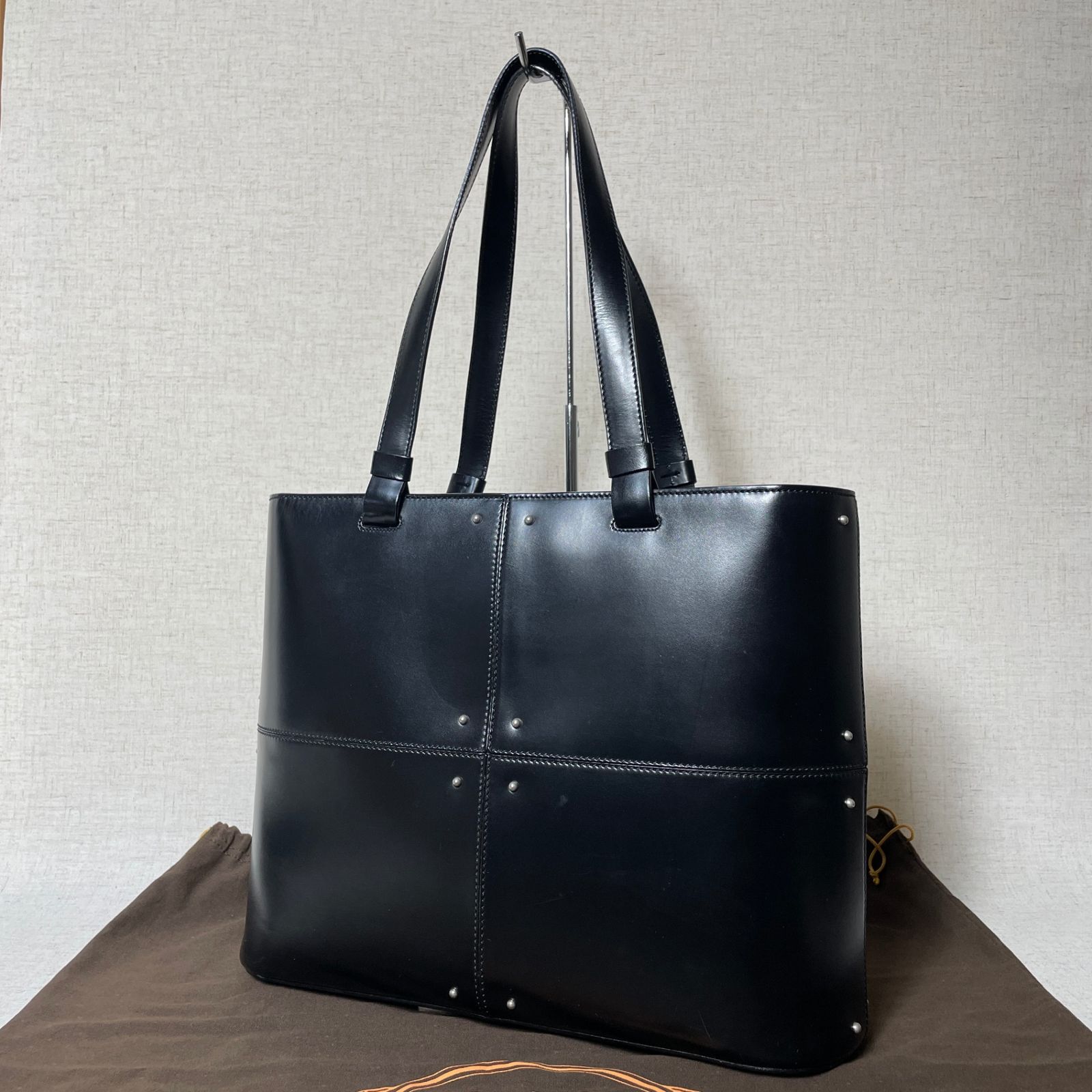 2503-163｜美品｜トッズ トートバッグ レザー ブラック スタッズ 2503-163｜美品｜トッズ トートバッグ レザー ブラック スタッズ