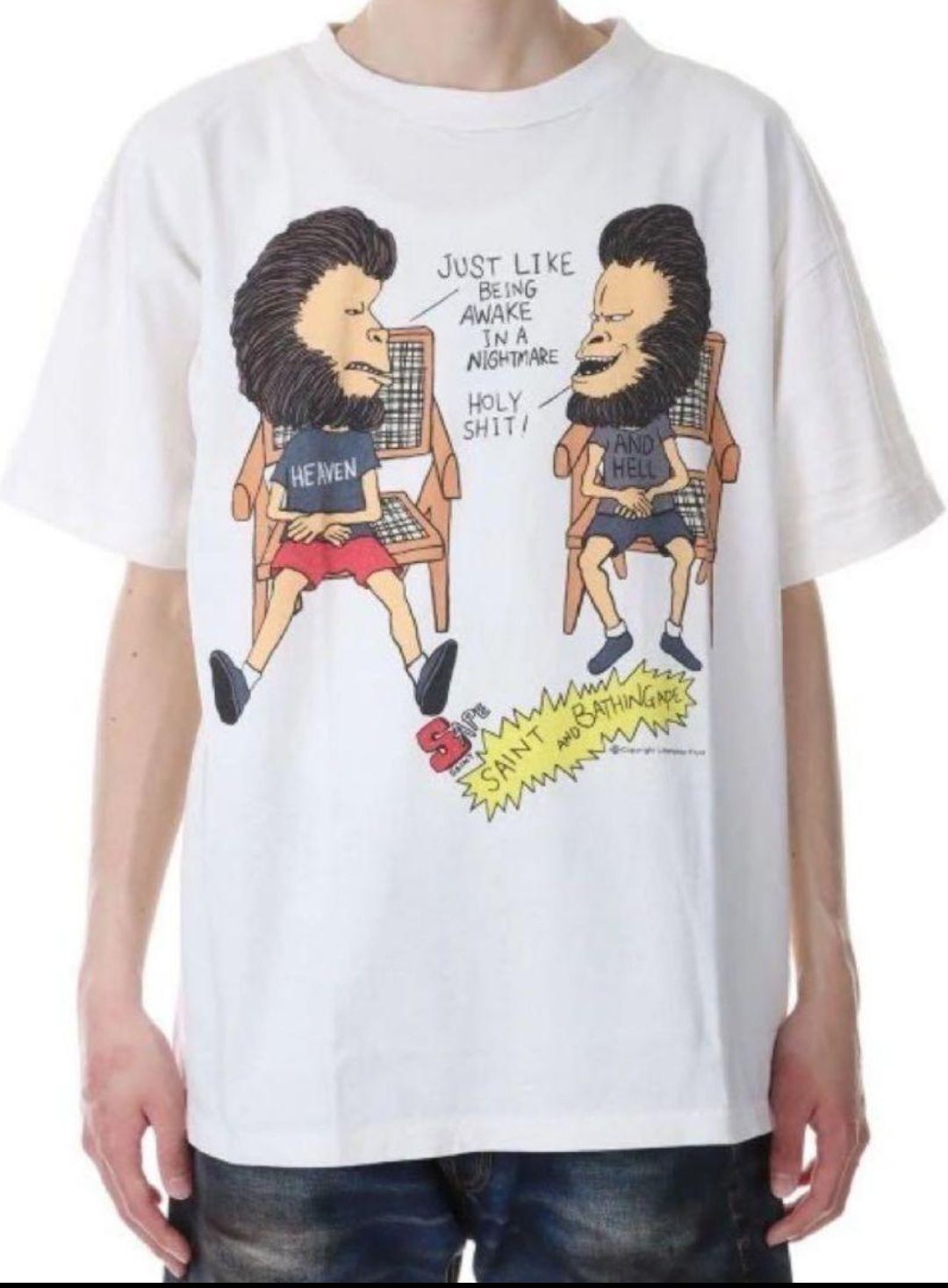 タグ付き セントマイケル ア ベイシング エイプ トップス T シャツ ホワイト 希少品 セントマイケル ア ベイシング エイプ トップス T シャツ