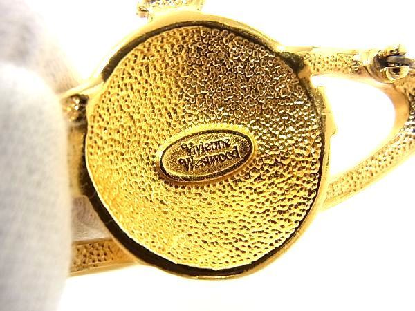 □極美品□ Vivienne Westwood ヴィヴィアンウエストウッド オーブ ラインストーン ピンブローチ ピンバッジ ゴールド系 AU5198  - メルカリ