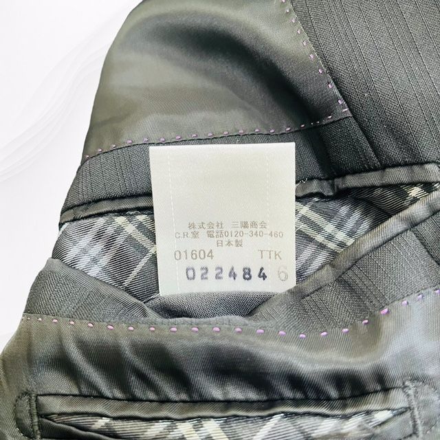 BURBERRY BLACK LABEL バーバリーブラックレーベル　スーツ　セットアップ　人気　羊毛100％　裏地ロゴ