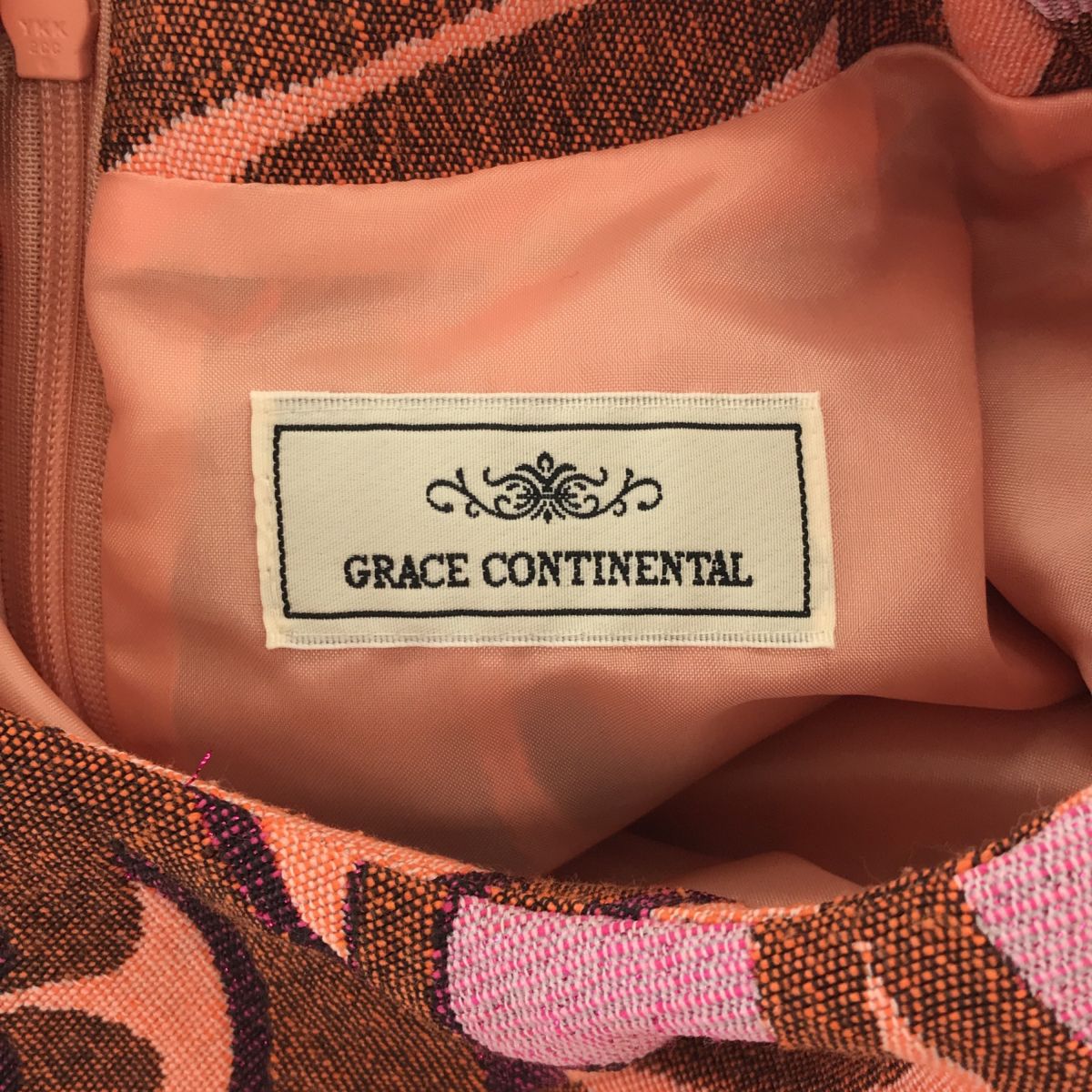 GRACE CONTINENTAL グレースコンチネンタル ラメジャガード フレアワンピース オレンジ レディース ドレス アパレル 服 サイズ38
