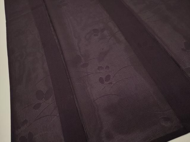 平和屋着物＊夏物 無地絵羽訪問着 縦絽 色無地 黒鳶色