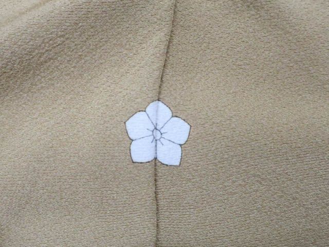 京松】リサイクル着物 色無地 一つ紋 正絹 身丈約166.5cm 裄丈