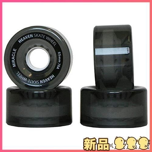 新品ヘブンスケートボード HEAVEN CRUISER WHEEL 65×46mm ロングスケート用ウィール クリアブラック 78A1台分
