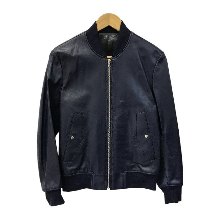 PauI Smith ポールスミス ジャケット メンズ レザー 山羊 ジップアップ ブルゾン ネイビー Sサイズ PP-MN-41502 T1