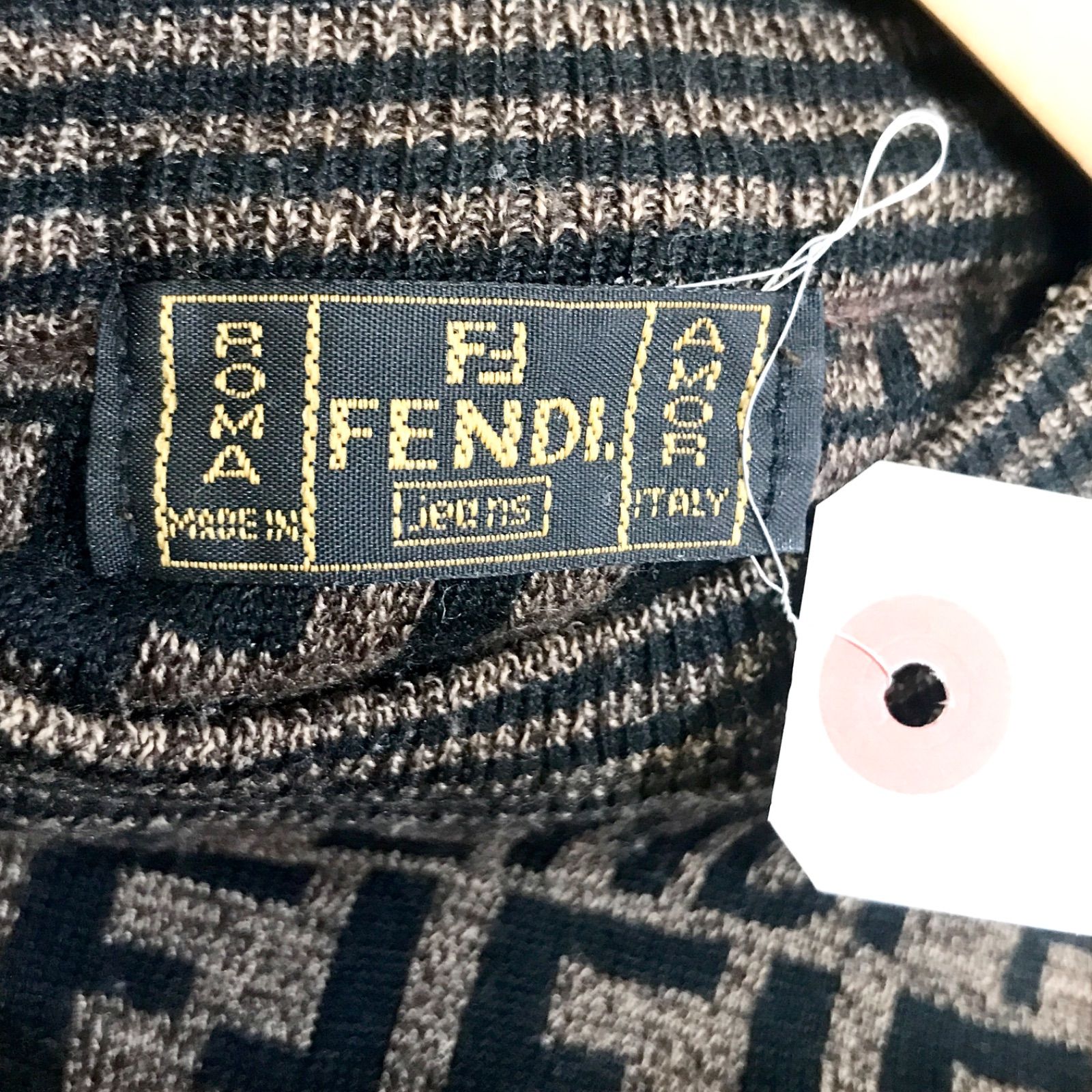 FENDI フェンディ ズッカ コットン ニット ブラウン メンズ サイズ表記 