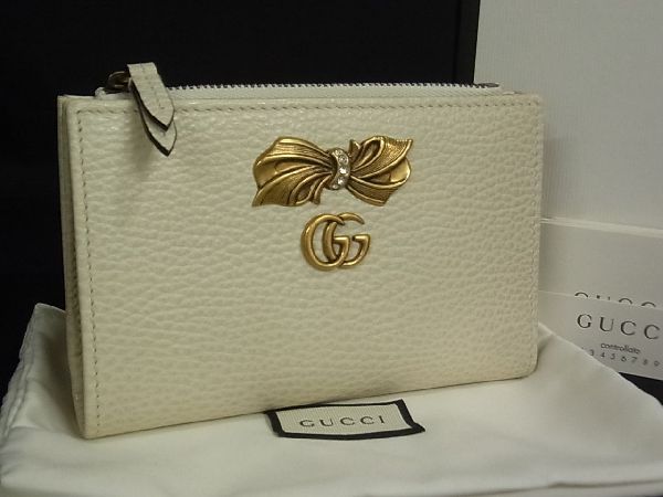 □新品同様□ GUCCI グッチ 524300 GGマーモント レザー リボン ライン