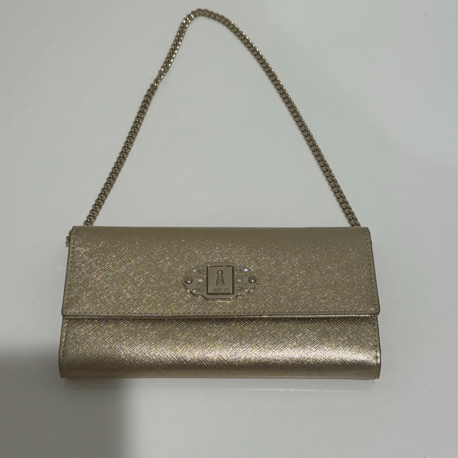 ANNA SUI アナスイ 財布 ゴールド チェーン 三つ折財布 長財布