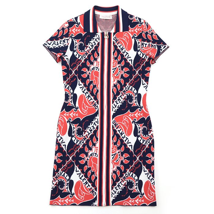 VALENTINOヴァレンチノ 総ロゴ デザインワンピース