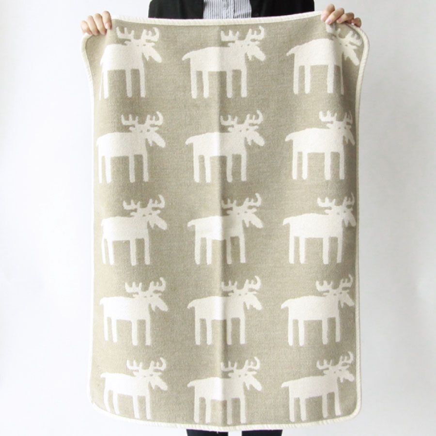KLIPPAN クリッパン シュニールコットン ミニブランケット ベングトのムース moose ベージュ
