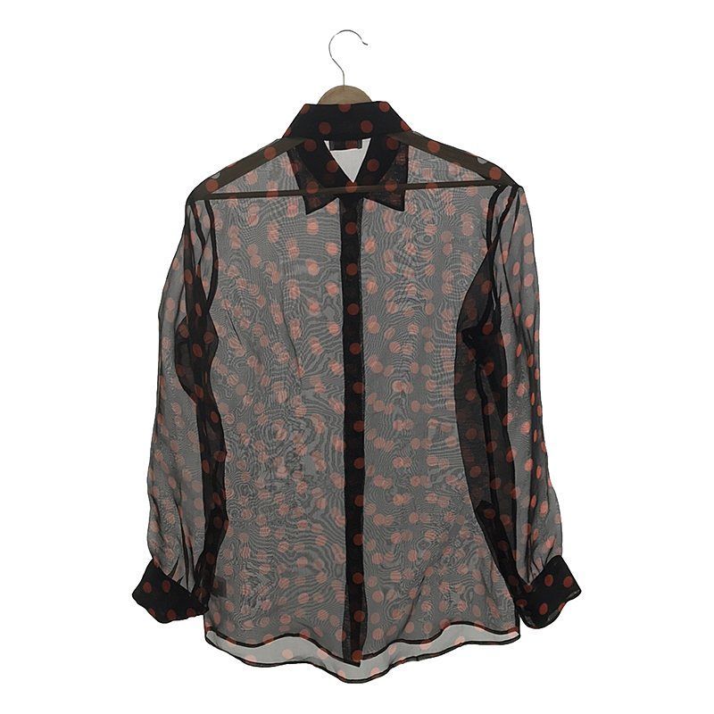 DRIES VAN NOTEN / ドリスヴァンノッテン | 2020SS | シルク ドット シースルーブラウス | 36 | ブラック/レッド | レディース DRIES VAN NOTEN / ドリスヴァンノッテン | 2020SS | シルク ドット