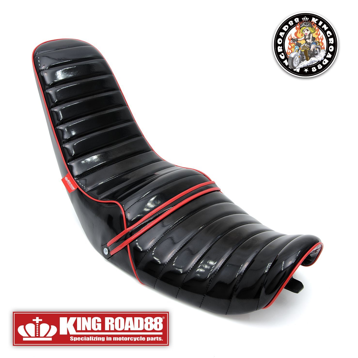 新商品 カワサキ ゼファー400 Ⅰ型 Ⅱ型 前期 | ZR400C | KingRoad88 | エナメル | ブラック | パイピングレッド | 40cm | 三段シート 3段シート | C1 C2 C3 C4