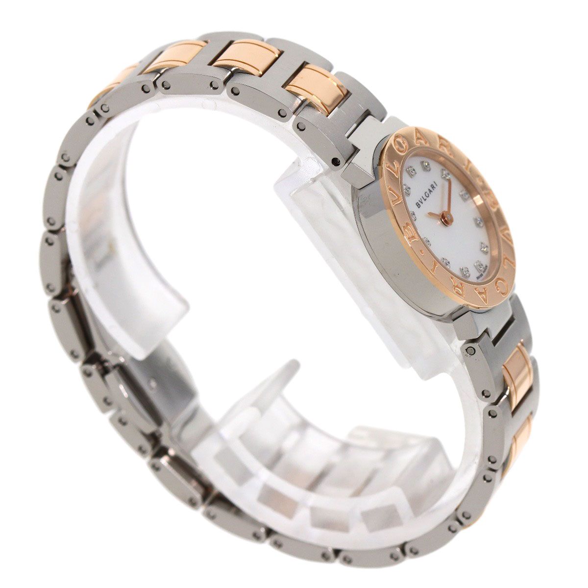 BVLGARI ブルガリ BBP23SG ブルガリブルガリ 12P ダイヤモンド 腕時計 SS SSｘK18PG レディース [中古] BVLGARI】ブルガリ『ブルガリブルガリ 12Pダイヤ』BBP23SG/103065