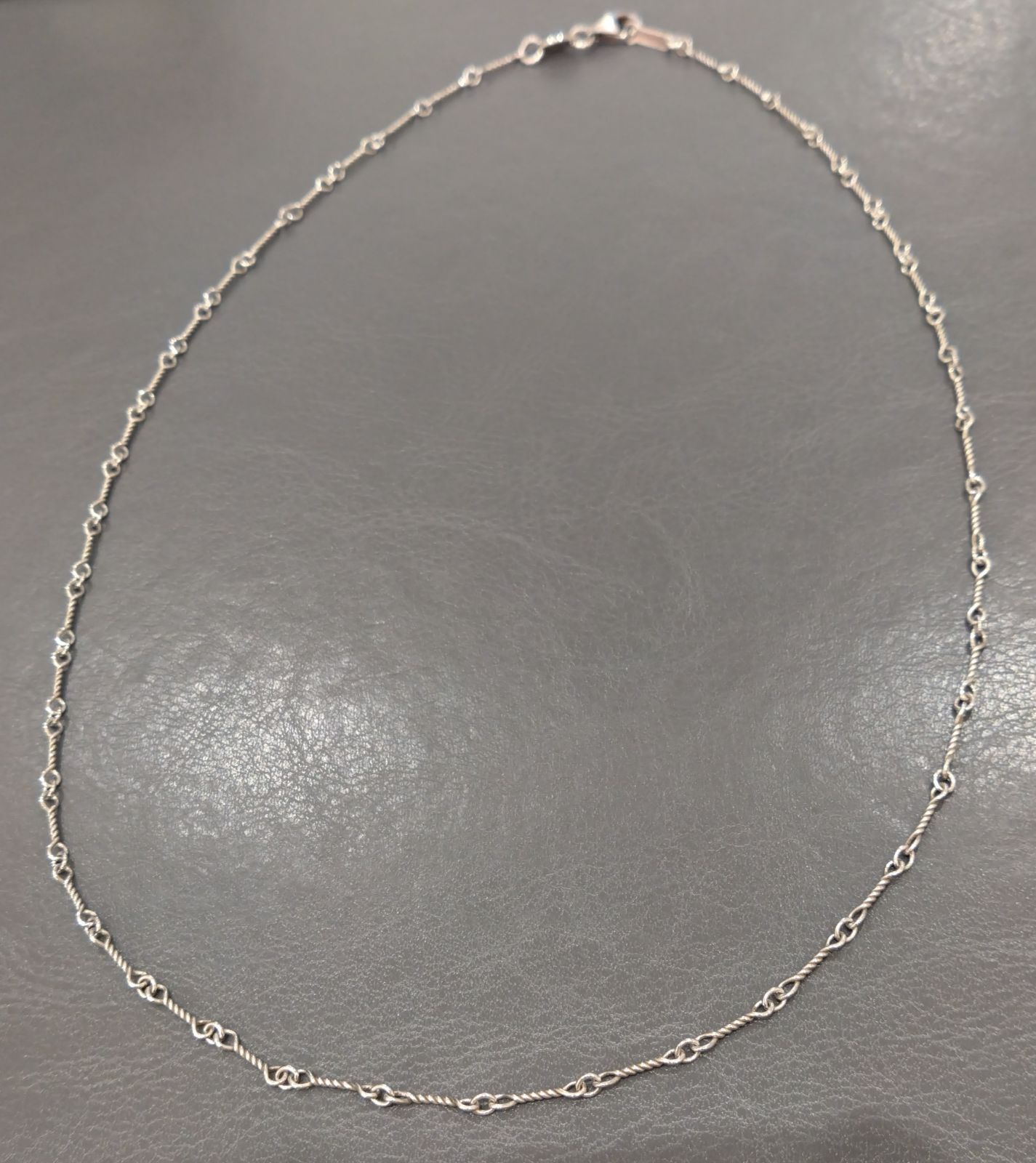 ツイスト チェーン 50cm ネックレス シルバー925 【新品】 シルバー925ツイスト チェーンネックレス 50cm シルバー925