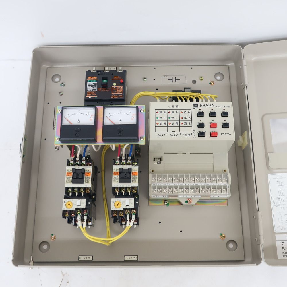 EBARA 荏原製作所 三相200/220V 50/60Hz 2.2kW ポンプ制御盤 単独交互