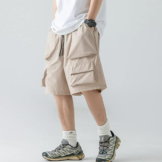 カーゴパンツ メンズ 夏用 ハーフパンツ 五分丈 ポケット無地