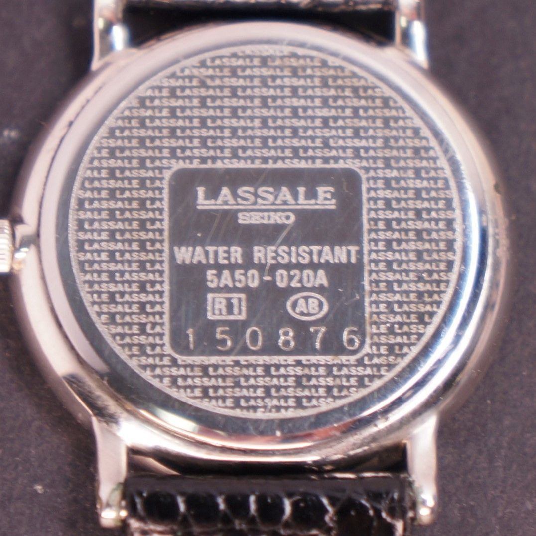 稼働美品】SEIKO LASSALE グレー文字盤 新品ベルト 電池交換済