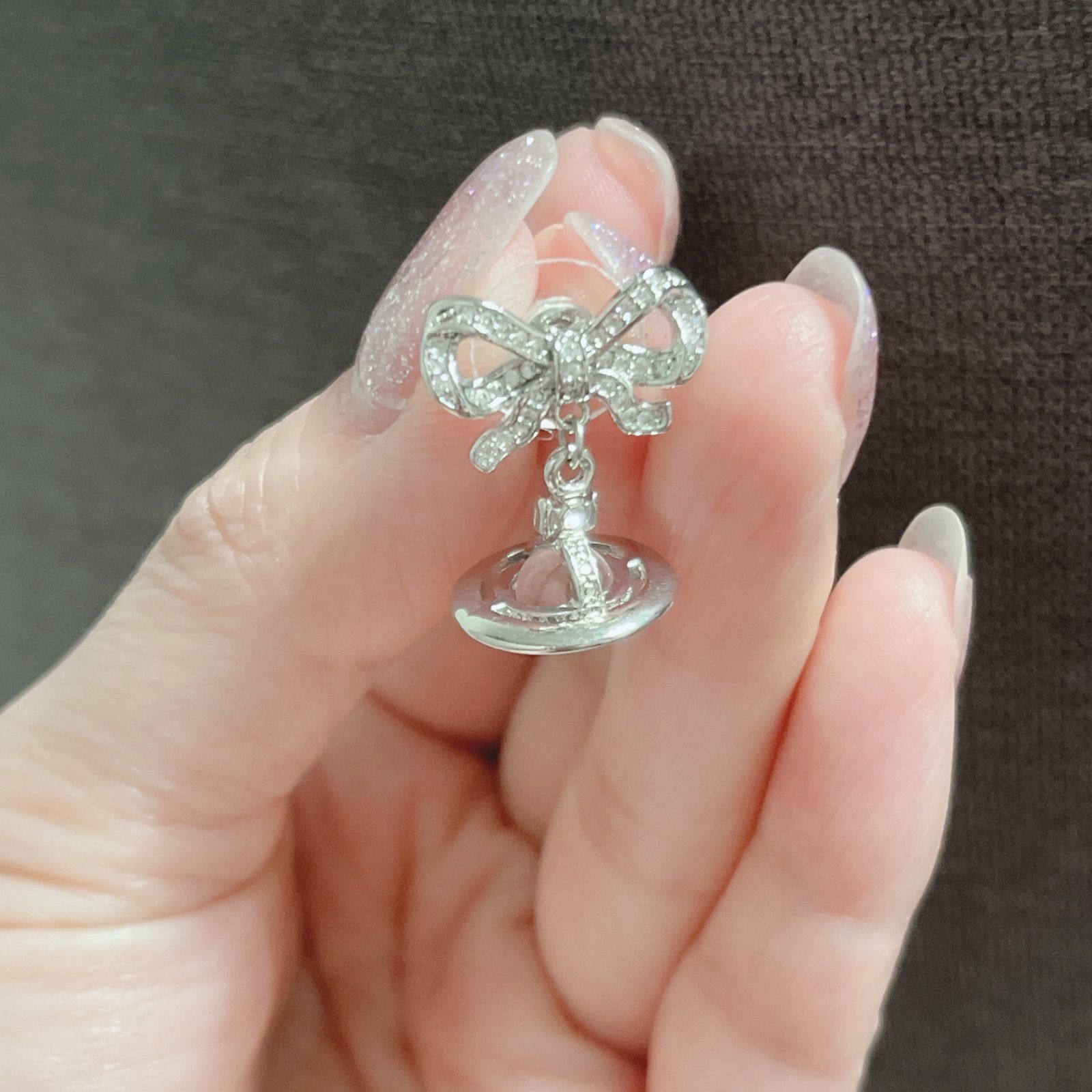 ヴィヴィアンウエストウッド ドロップリボン オーブピアス