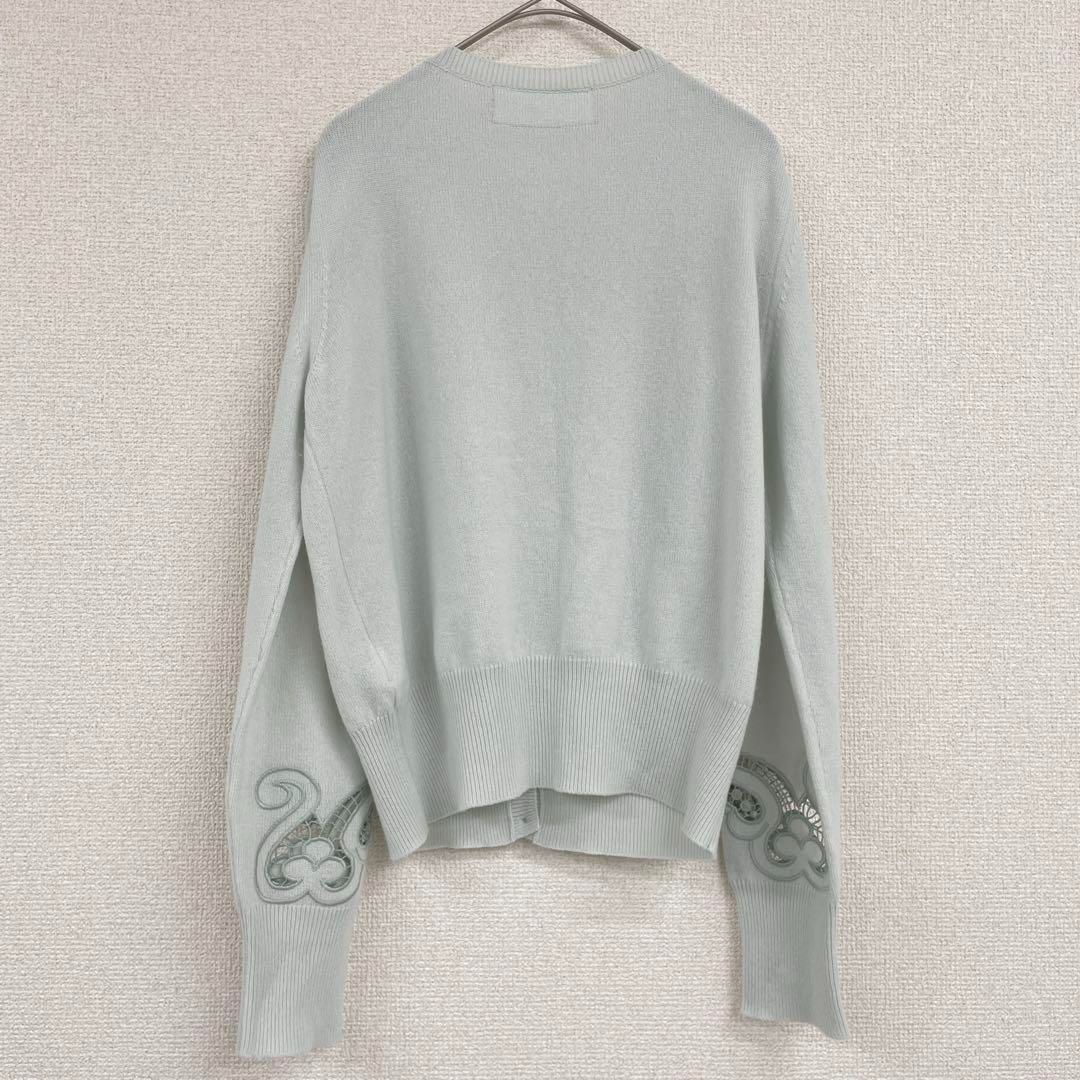 【新品同様】エルマンノシェルヴィーノ　カーディガン　レース　ニット　ウール 新品同様】エルマンノシェルヴィーノ カーディガン レース