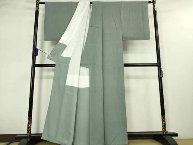 平和屋本店□極上 江戸小紋 角通し 藍鼠色×千草鼠色 逸品 DZAA5227kh5