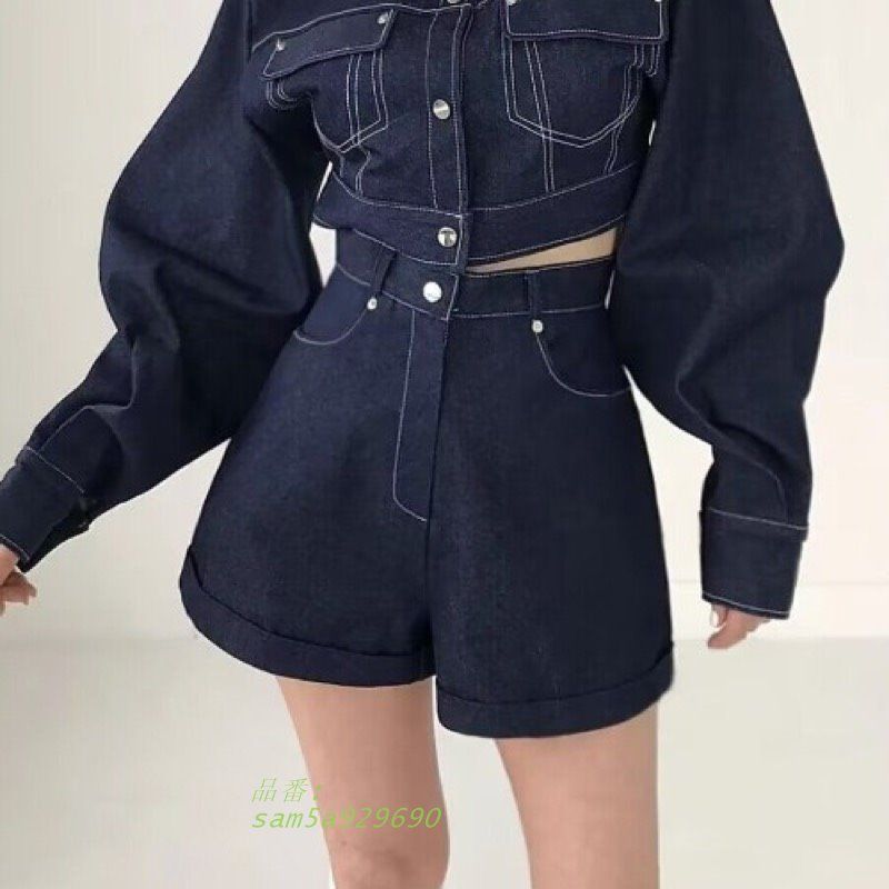 セットアップ デニム 韓国 ストリート モード Y2K ダンス レディース ショートパンツ 原宿系 衣装 ショート丈 HIPHOP am5a929690