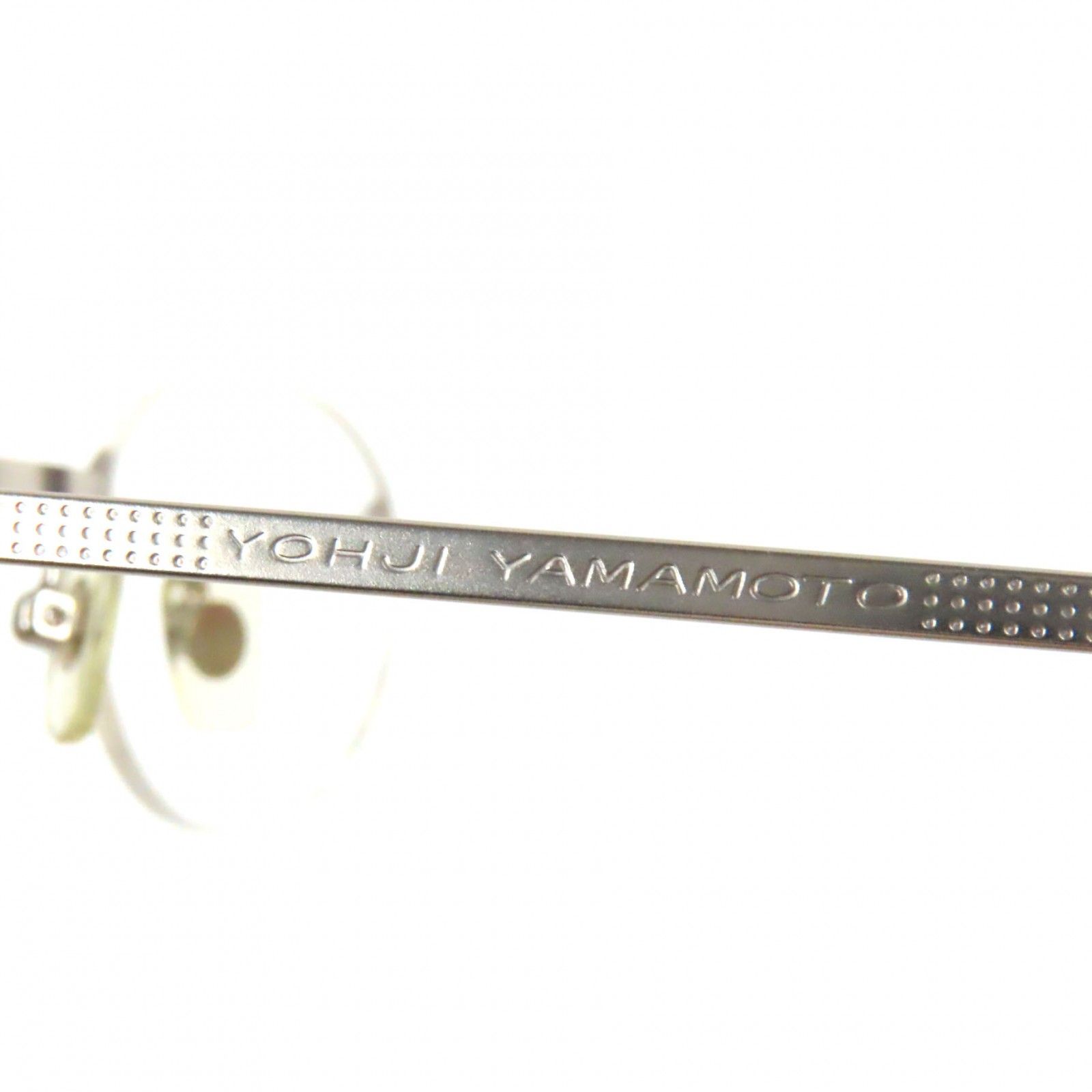 Yohji Yamamoto ヨウジヤマモト 51-7102 リムレス ツーポイント メガネ 眼鏡 アイウェア シルバー ブラック 49 19 140 デモレンズ メンズ