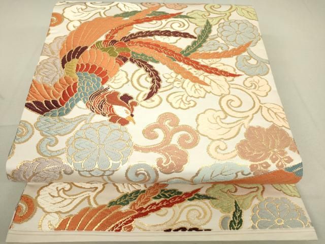 黄釉平丸盤 (未使用 新品同様) 平和屋着物○爪掻き本綴れ 八寸名古屋帯 抽象文様 丁子色 金糸