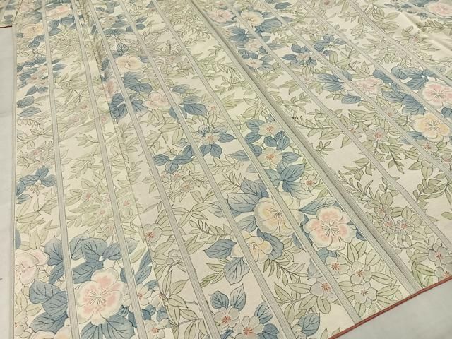 平和屋着物□上質な紬 手描き 草花文 正絹 逸品 AAAY1987nf