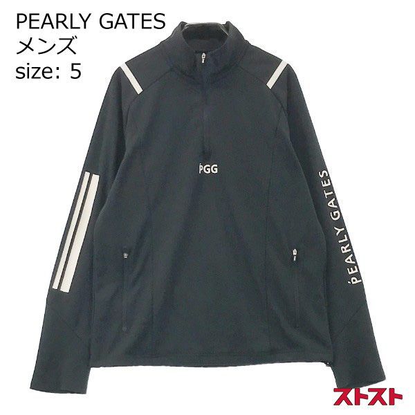 PGG PEARLY GATESハーフジップ長袖 Tシャツ ネイビー系 5 PGG PEARLY GATESハーフジップ長袖 Tシャツ ネイビー系 5