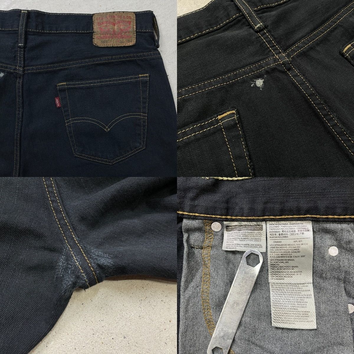 Levi's リーバイス 569 ブラックデニムパンツ ルーズストレート