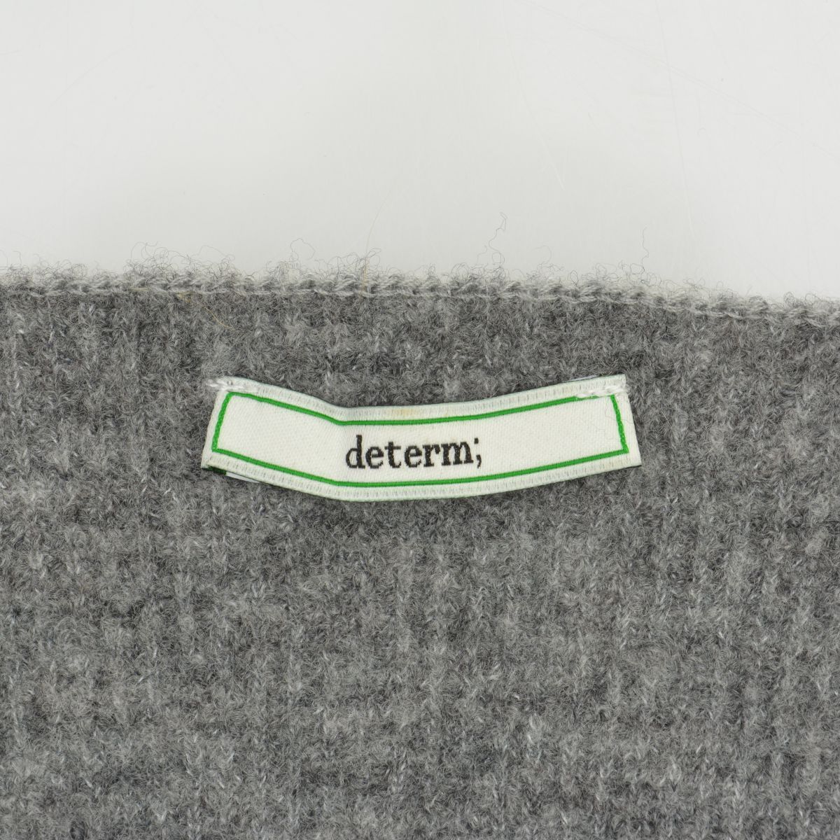 determ;】DT071322 Square Neck Knit Top ウール混長袖ニットセーター 