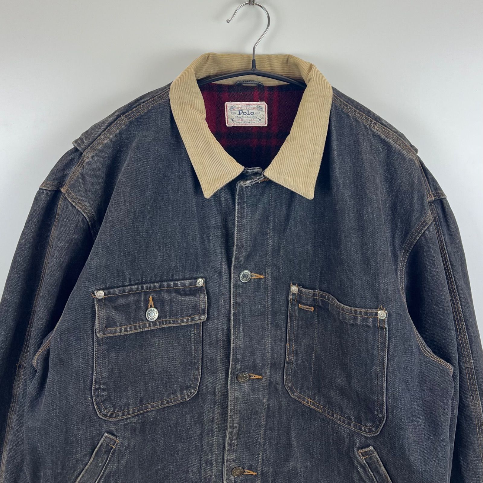 スペシャル 80’s USA製 RalphLauren ブラックデニムジャケット POLO RALPH LAUREN 80s USA special Dendril black denim jacket