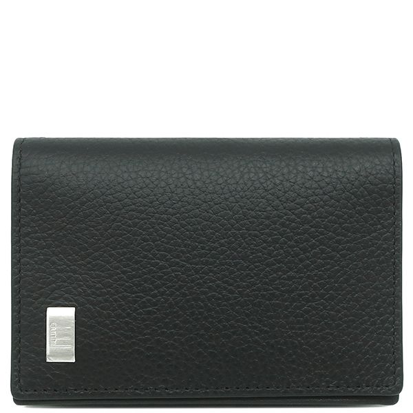ダンヒル dunhill カードケース アヴォリティーズ レザー ブラック シルバー金具 新品 未使用 黒 名刺入れ 二つ折り  DU19F2947AV001【中古】
