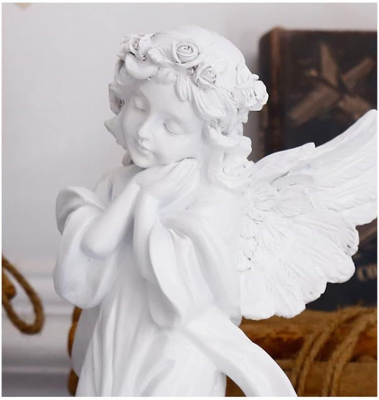 天使 置物 オブジェ お祈り エンジェル インテリア 平和 祈る天使像 ガーデニング 工芸品 ギフト プレゼント 樹脂製 ホワイト - メルカリ
