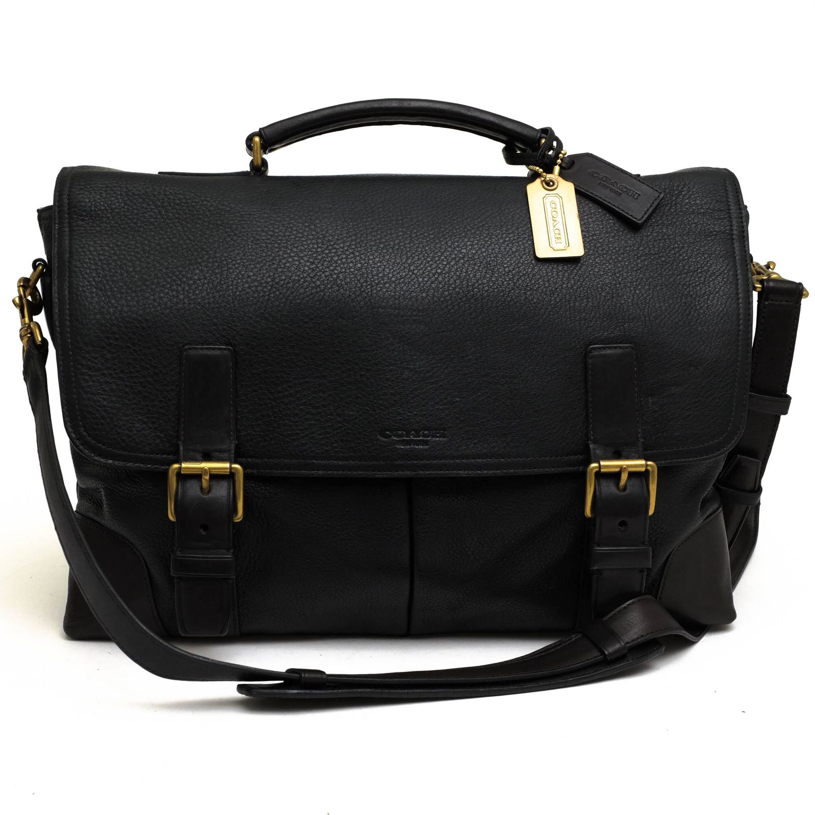 コーチ COACH バッグ ブリーフケース ビジネスバッグ 鞄 ビジネス メンズ 男性 男性用 レザー 革 本革 ブラック 黒 70480 Crosby Flap Brief クロスビー フラップ ブリーフ フラップ式 2WAY ショルダーバッグ シボ革