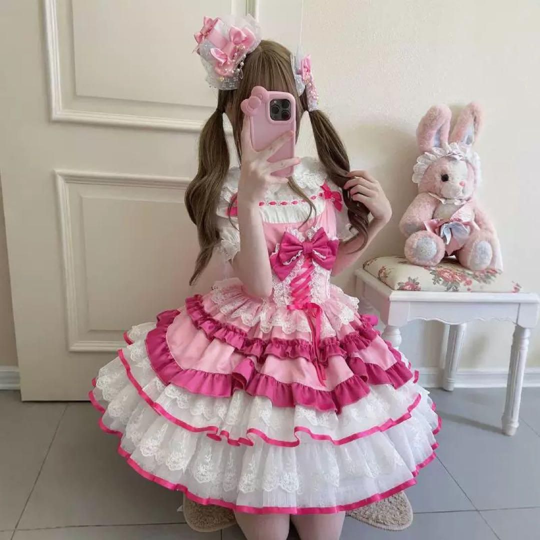 ♥ リボンが可愛いロリータワンピース お出かけや女子会にぴったり