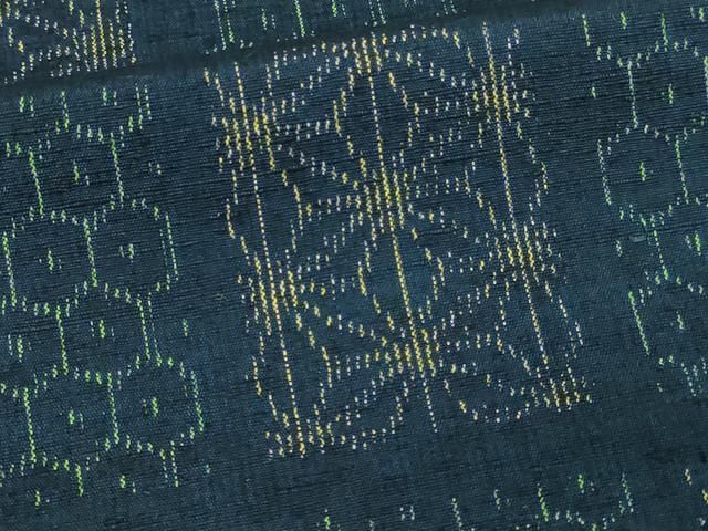 平和屋着物▽上質な紬 単衣 亀甲花文 正絹 逸品 DAAV9700sf