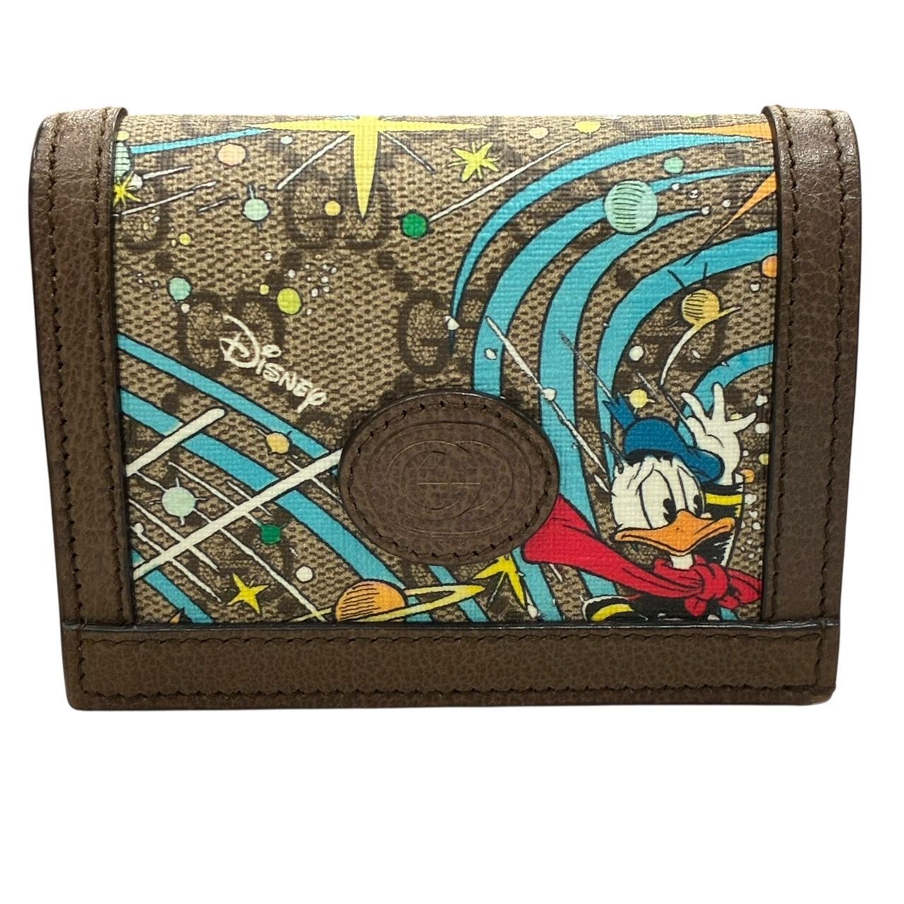 極美品 グッチ GUCCI GG柄 二つ折り財布 ディズニーコラボ