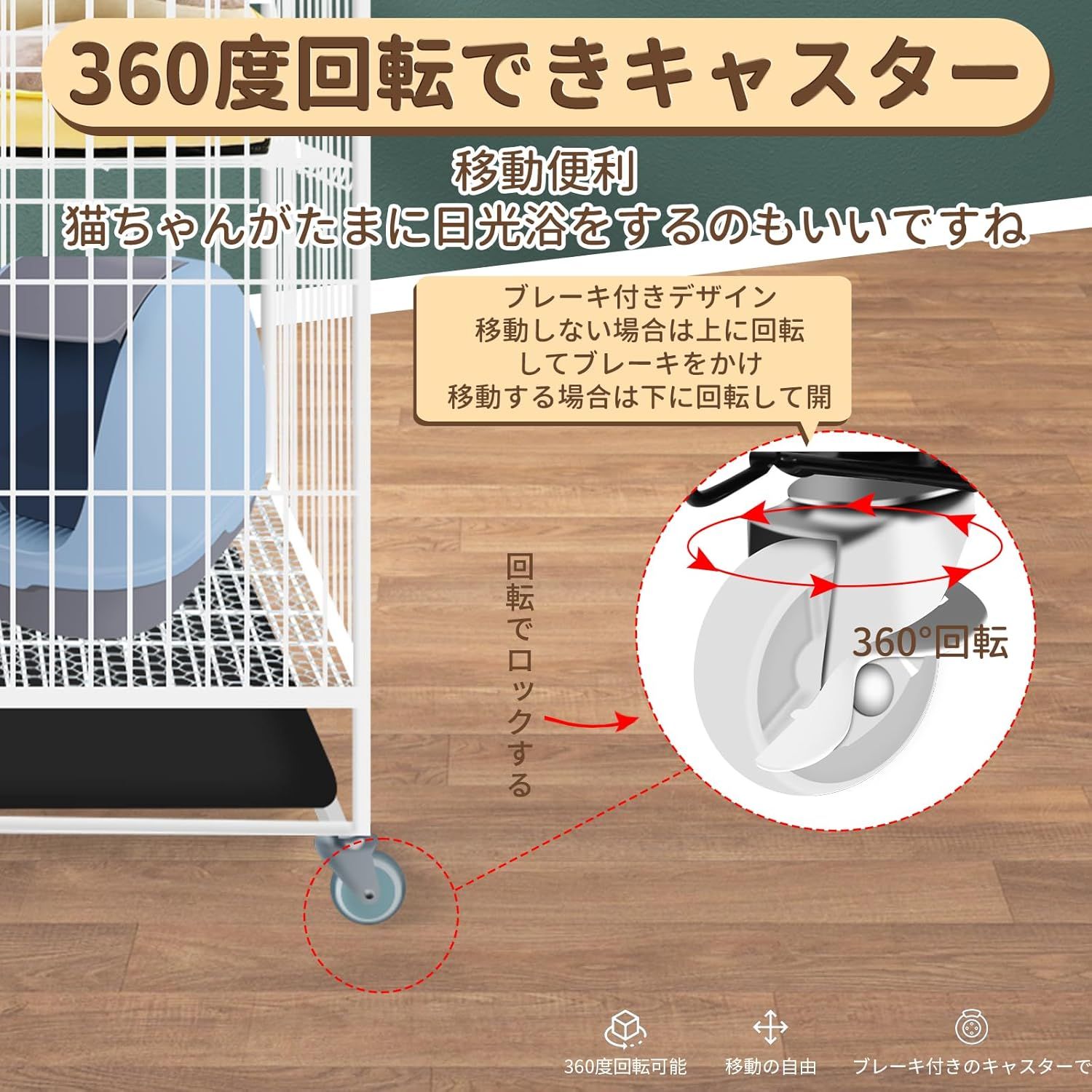 Amazon.co.jp: Areden 猫ケージ 猫用ケージ 猫ハウス （サイズ