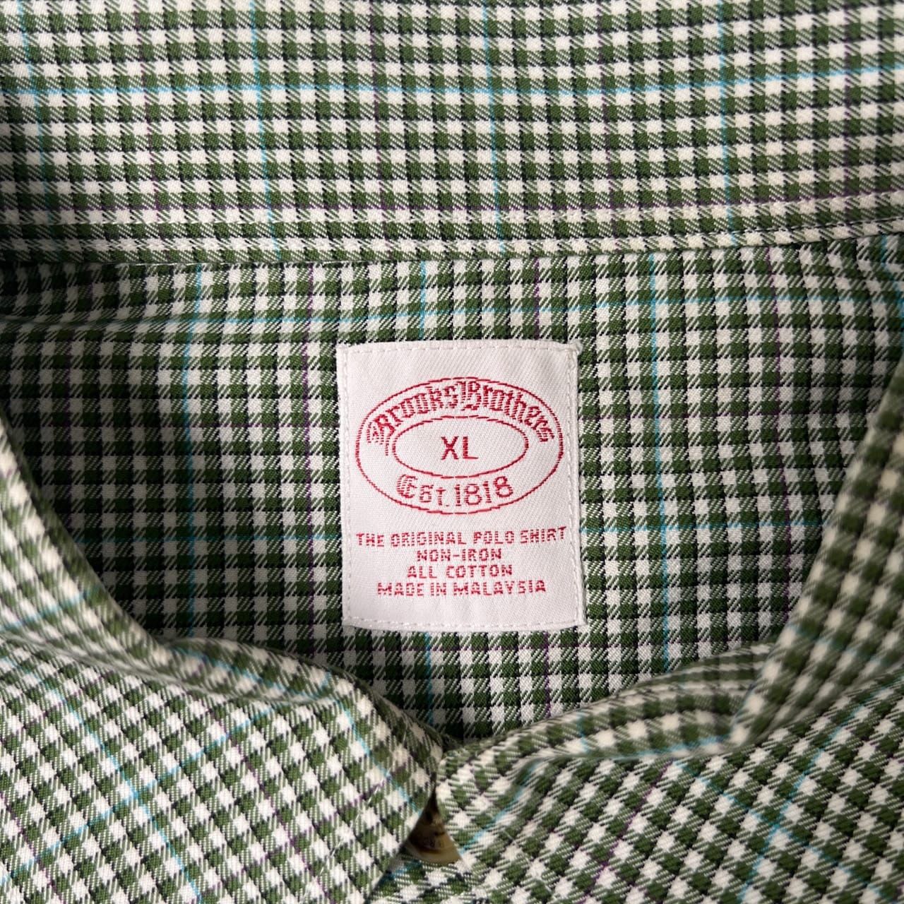 ブルックスブラザーズメンズ長袖チェック柄ノンアイロンシャツ