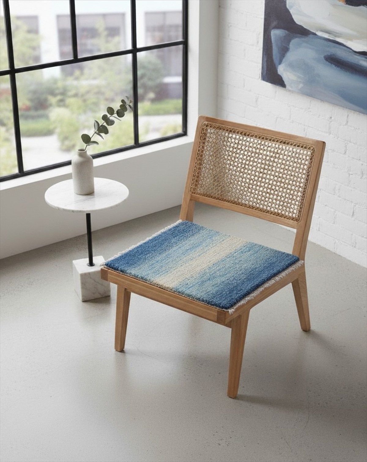 ガゼニ ギャッベ トルクマン族 ミニマット ラグ 39x39cm BD842 ブルー