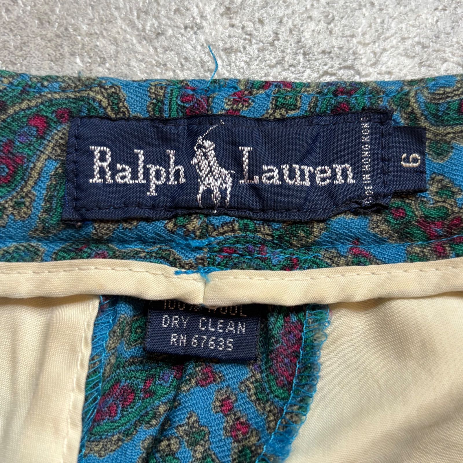 90年代 Ralph Lauren ラルフローレン レディース ペイズリー ウール パンツ
