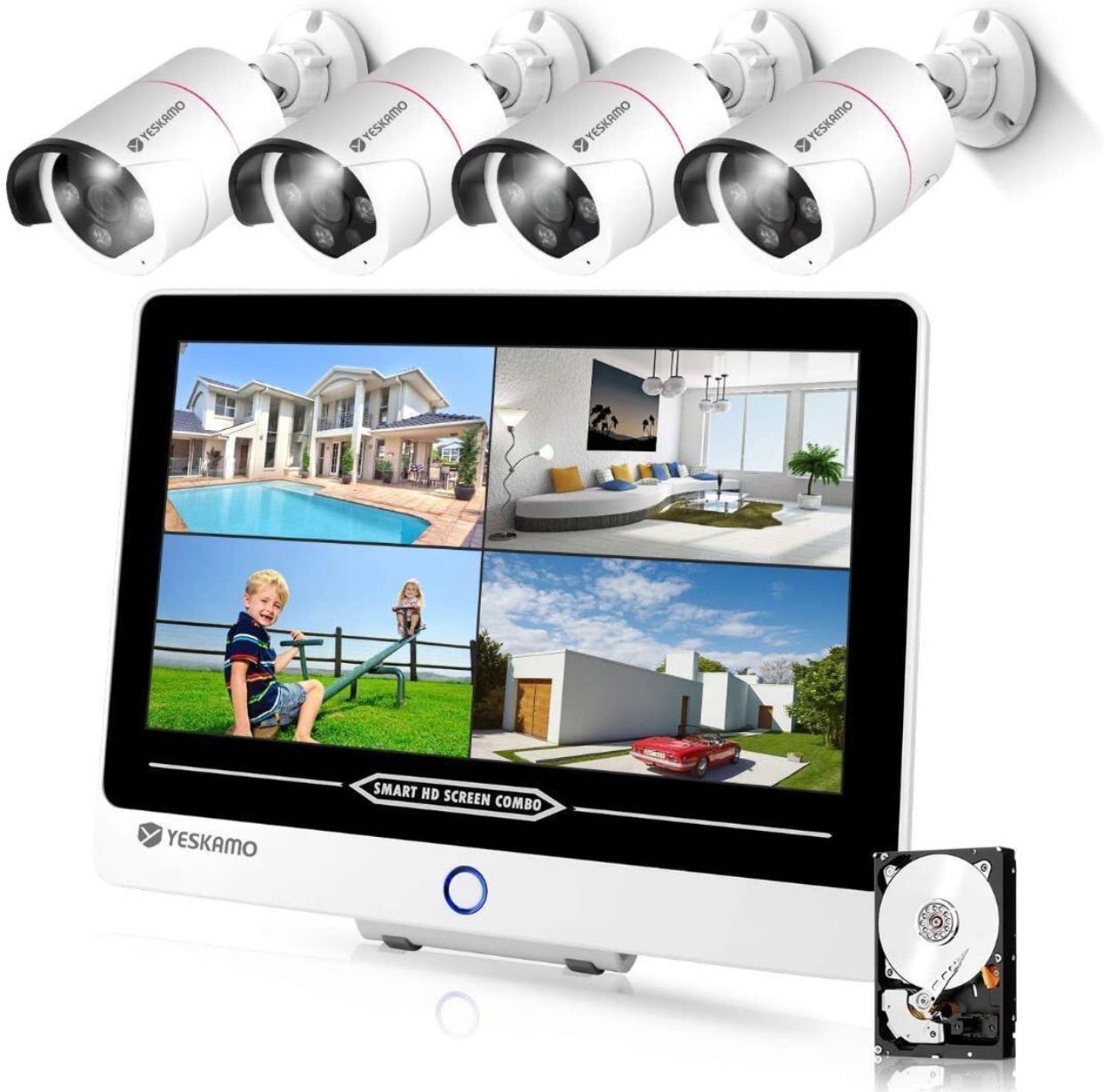 防犯カメラ センサー発光 双方向通話 録音 12インチモニター 防犯カメラ センサー発光 双方向通話 録音 12インチモニター