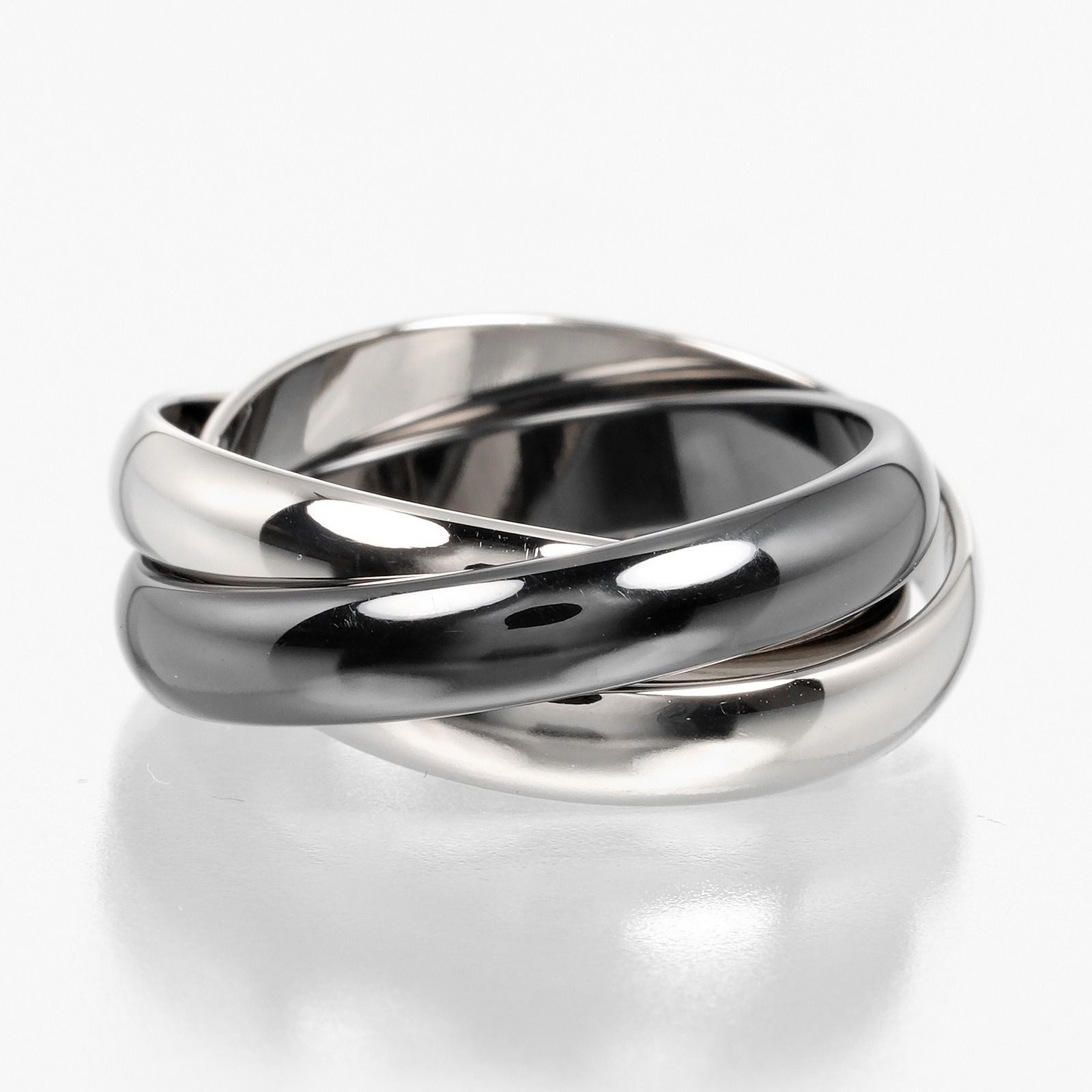 CARTIER】カルティエ トリニティ K18ホワイトゴールド×セラミック 10号  