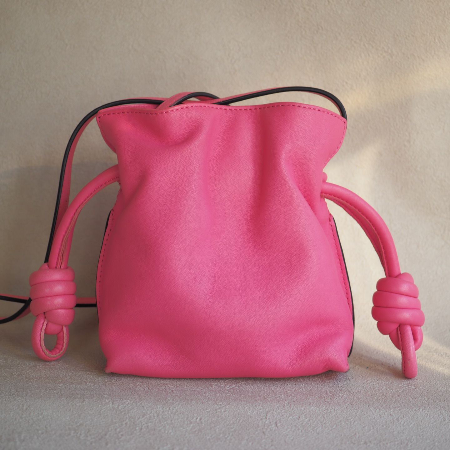 美品✨ LOEWE ロエベ フラメンコ ノット 巾着 ショルダーバッグ レッド 2107113008089-1.jpg