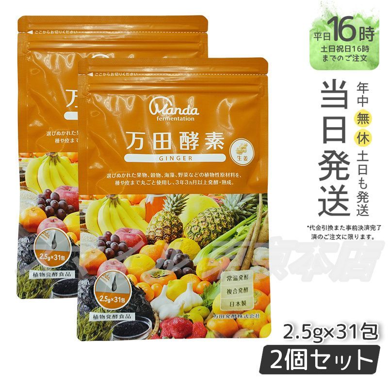 2個セット マンダコウソ ペーストタイプ ジンジャー 分包 77.5g 万田酵素