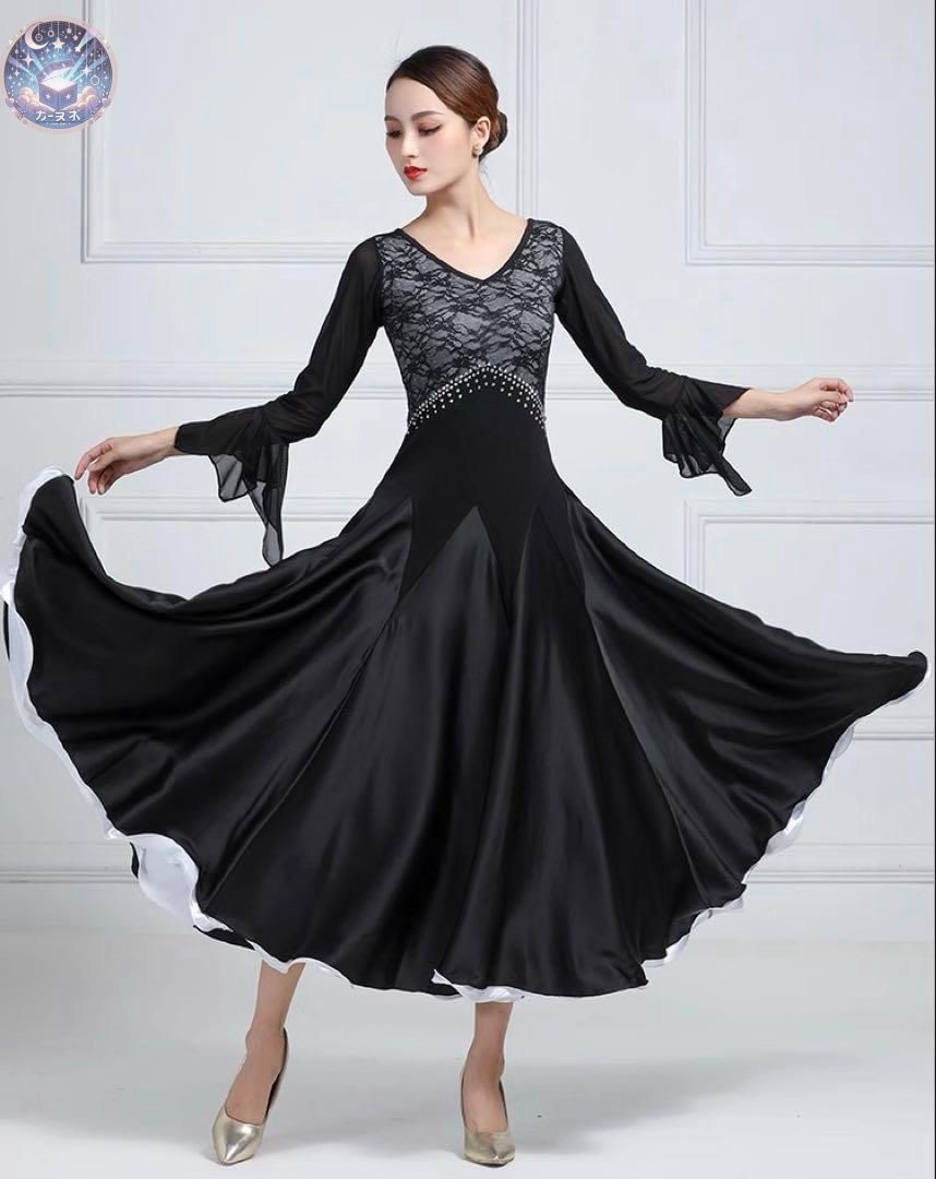 黒×黄色ツートンカラーワンピース✦スタンダード練習着✨ダンス