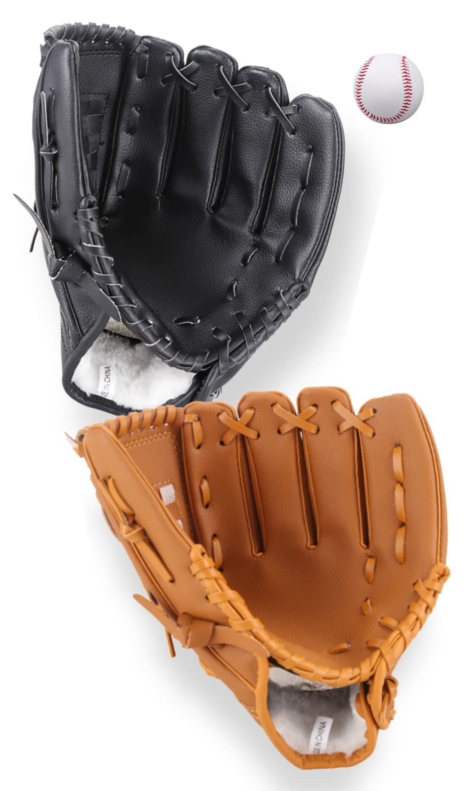 【新着商品】カップル 野球ボール付き グローブ2つ 野球セット キャッチボールセット大人用 PLUSGOODS