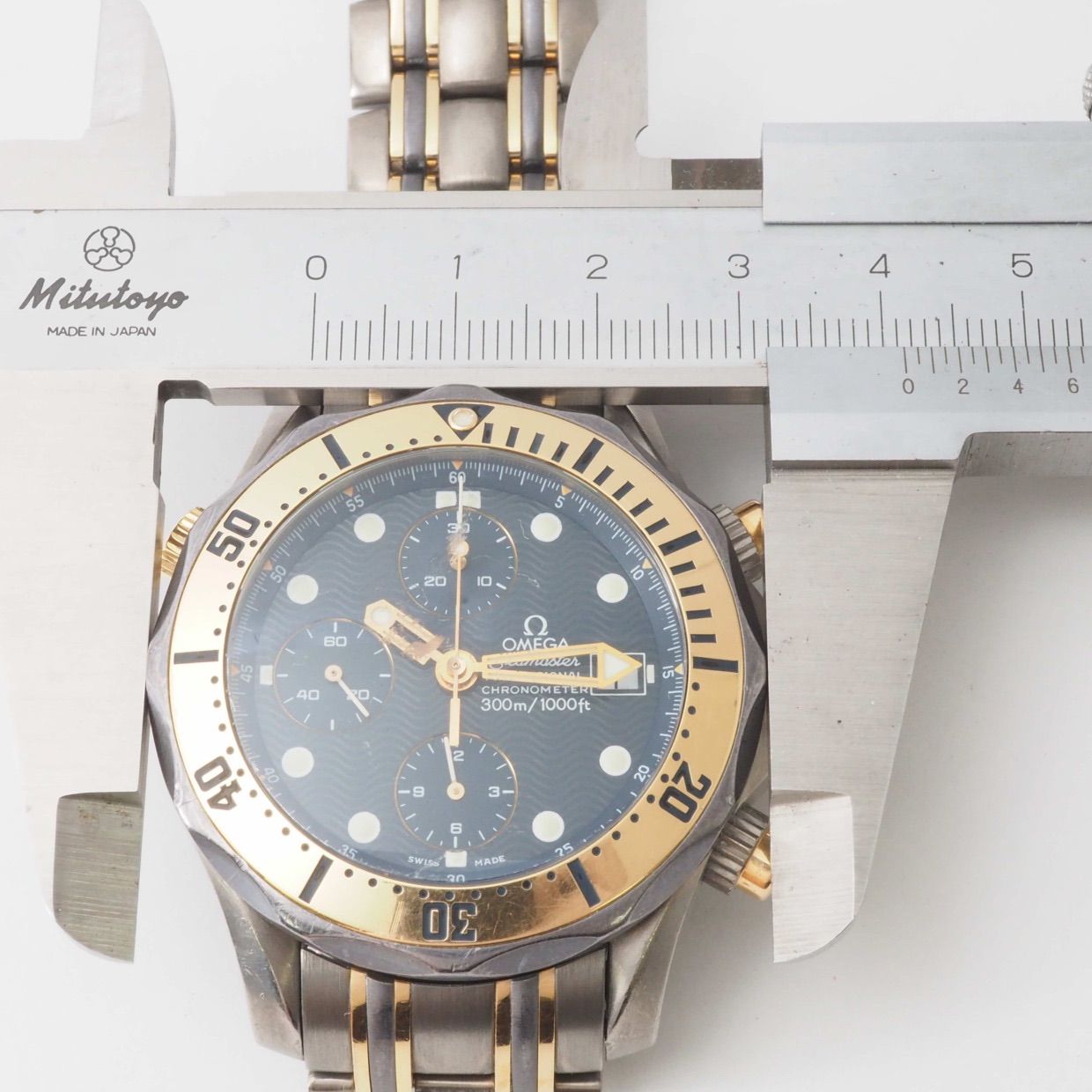 中古】オメガシーマスタープロフェッショナルクロノ 300m Ref,178.0514 Cal,1164 OMEGA Seamasterデイト チタン  自動巻 コンビ×紺 男性+箱 - メルカリ